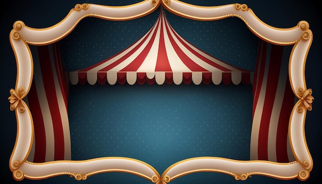 Circus frame background circus tent background with copy space Generative AI