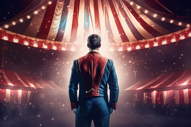 Circus tent arena performer strong man Generate Ai