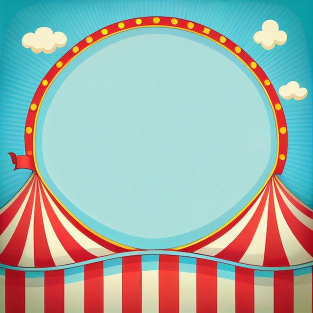 Circus Tent Cartoon invitation Illustration Generative AI