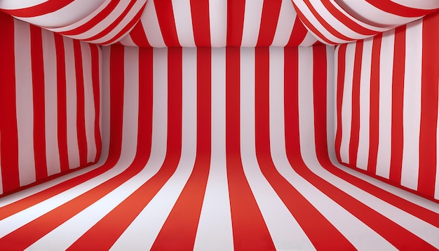 Photo circus tent with red and white stripes banner template