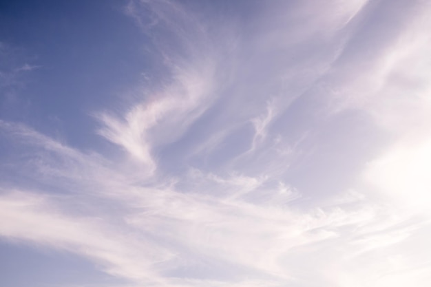 Cirrus clouds in autumn sky most common cloud in the sky They form in the highest part of the troposphere and are associated with good sunny days wind displacement