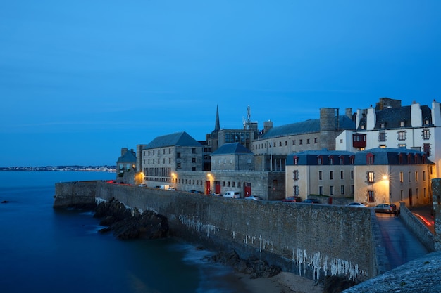 Citadel and ramparts of old city of saint malo Brittany France