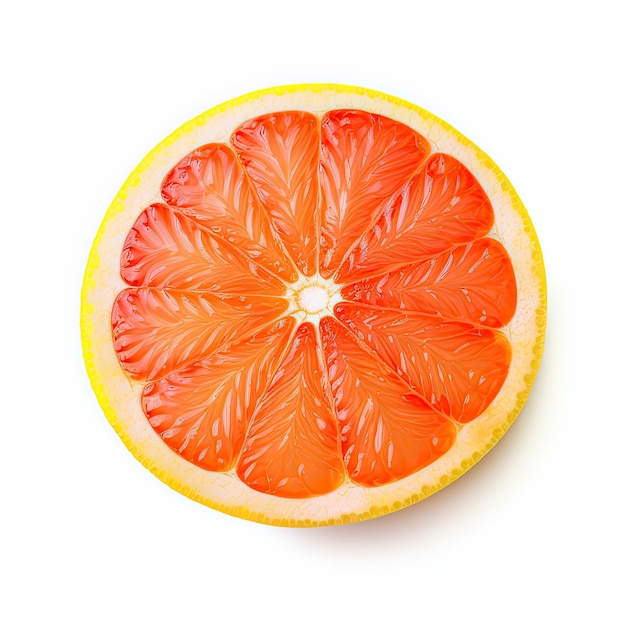 Citrous Freshness Isolated Grapefruit Fruit Slice Cutout on White Background