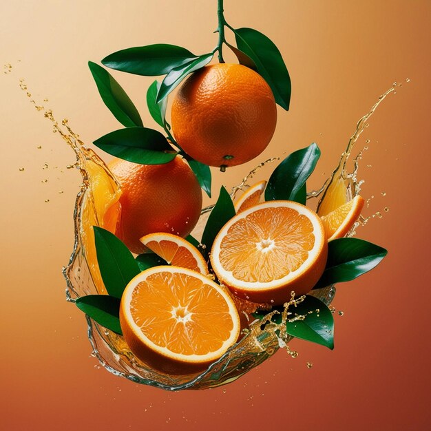 Photo citrus burst a midair symphony of oranges