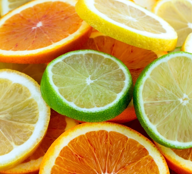 Photo citrus fruit sliced