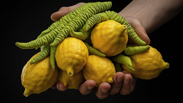 Citrus fruit with multiple hands UHD wallpaper