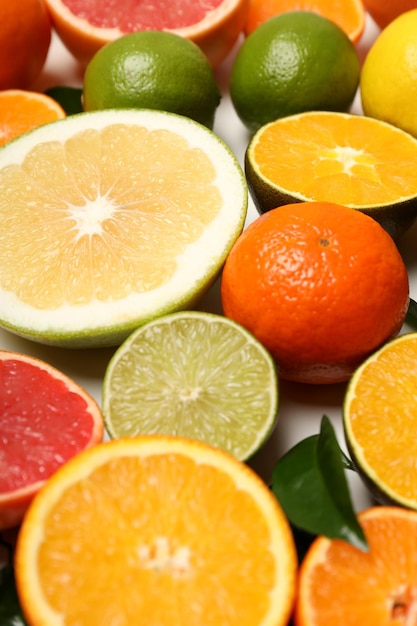 Citrus fruits, close up and selective focus