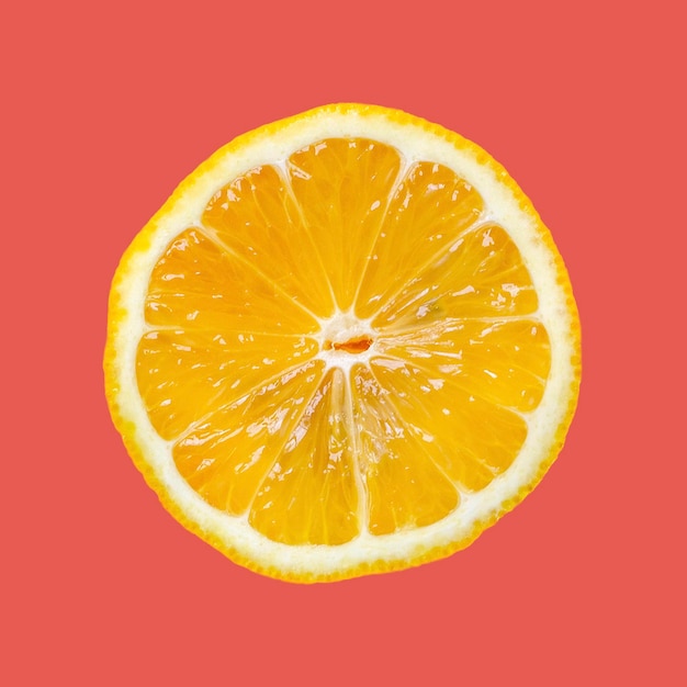 Citrus isolated on red background