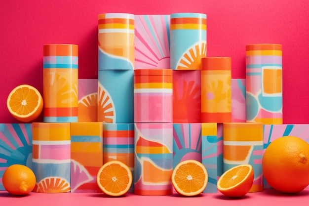 Citrus Splash Bright and Bold Cosmetic Packaging Mockup