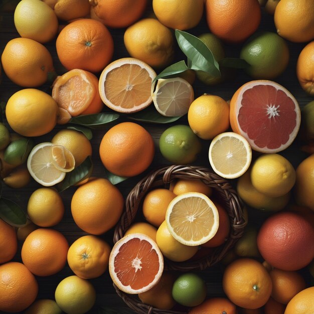 Photo citrus symphony vibrant burst of freshness