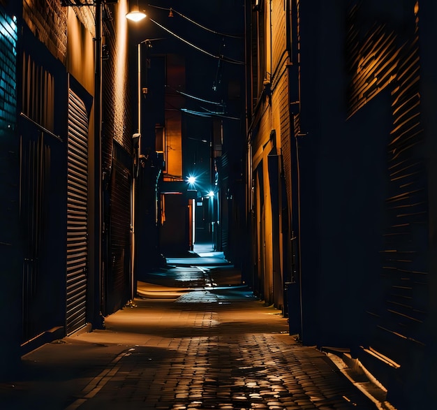 Photo city alleys at night street scene photography