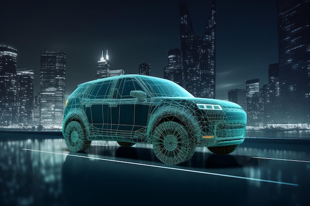 City augmented car concept Generate Ai