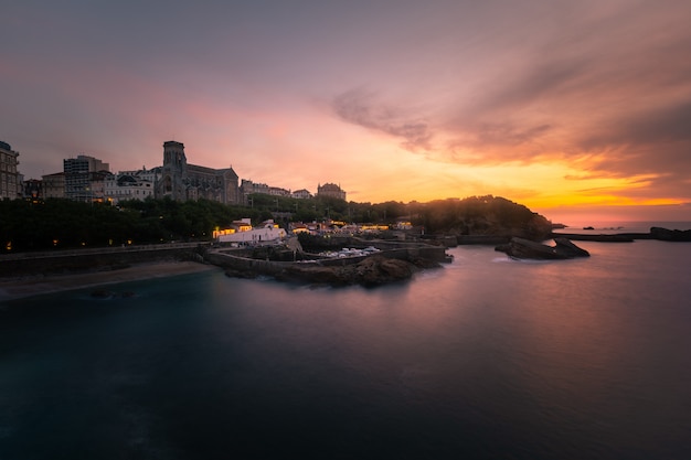 City of Biarritz with its beautiful coast at the North Basque Country