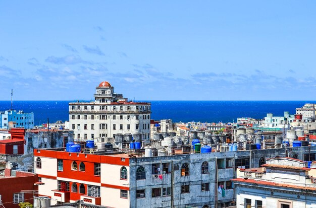 City buildings in downtown Havana Cuba