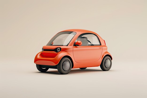 Photo city car isolated on background 3d rendering illustration