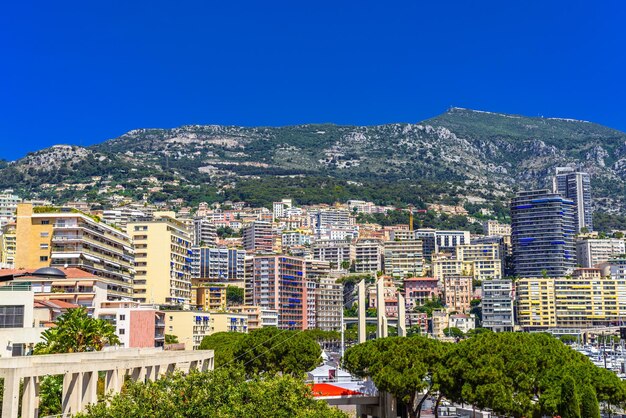 City center with houses and hotels in La Condamine MonteCarlo Monaco Cote d'Azur French Riviera