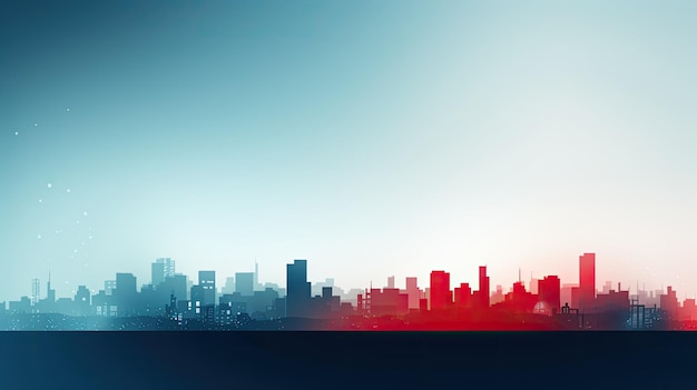 City cityscape background urban skyline with buildings Web banner with copy space Generative AI