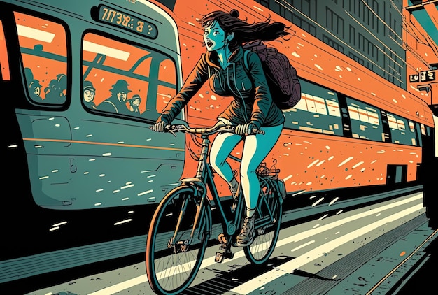 City commuter riding as a young adult