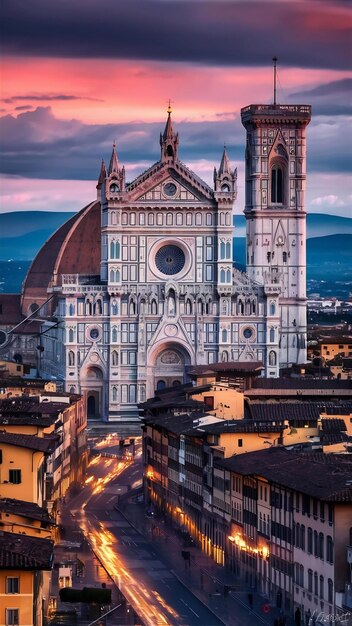 Photo city of florence with view of florence cathedral tuscany italy