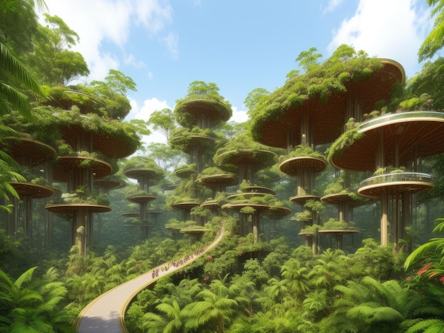 A city in the forest of the future