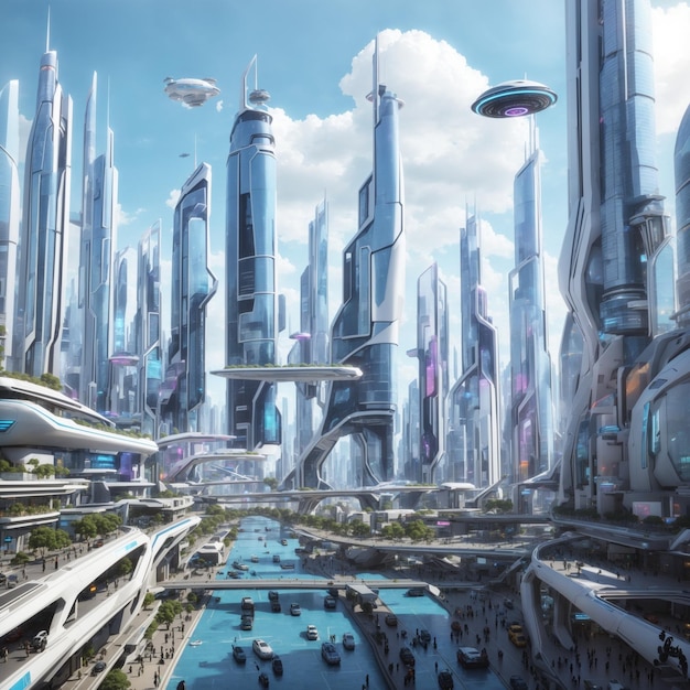 a city in the future depicts one of the possible scenarios of urban development in the near future