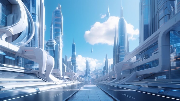 City of the future with its impressive architecture