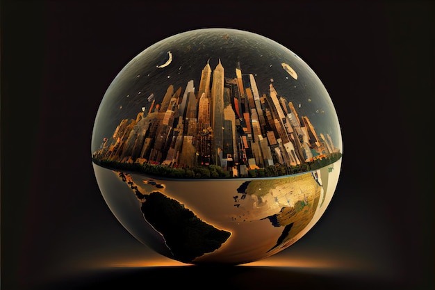 The city grows on the globe