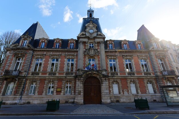 The city hall and post office in fontainbleau town near the paris in france