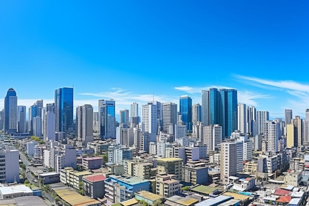 The city of manila the capital of the philippines modern metropolis top view