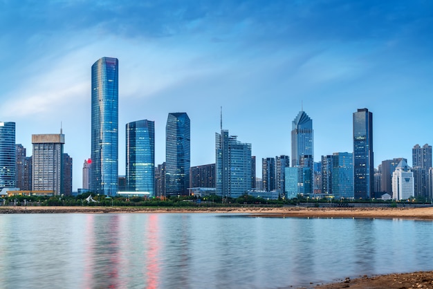 City panorama at dusk