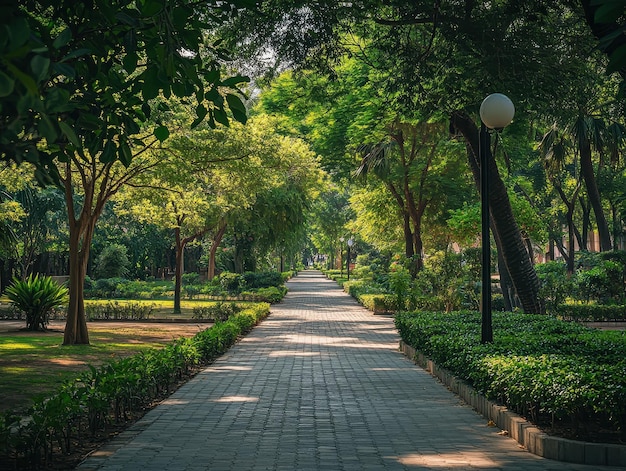 City park with lush greenery