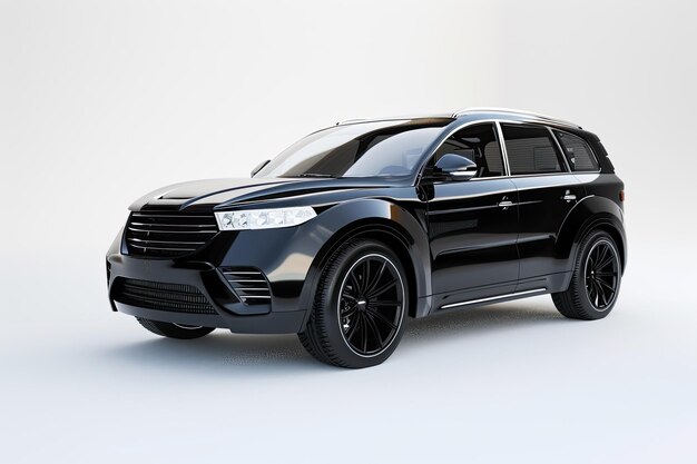 Photo city premium family suv on white isolated background without shadows 3d rendering