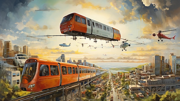 Photo city_public_transport_and_transit_bus_train_skytrain