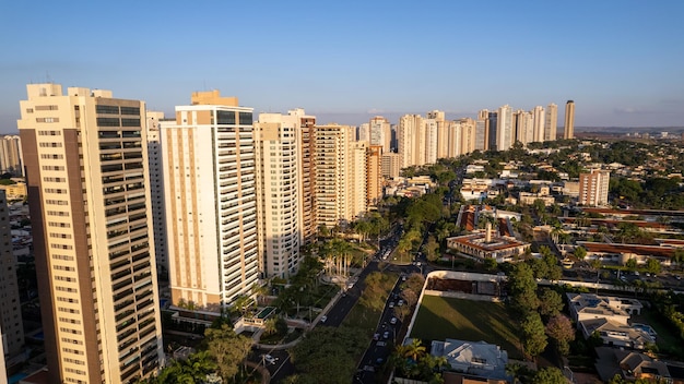 City of Ribeirao Preto Av Joao Fiusa drone image buildings and with great traffic