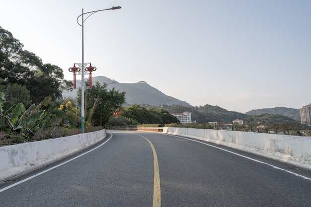 A city road in the front leads to the distance