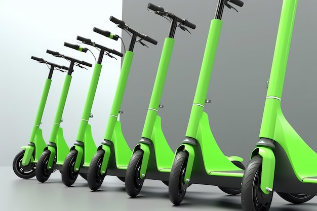 City scooter concept Renting service company Lime green AI