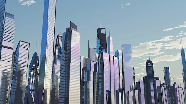 city skyline of the future with skyscrapers