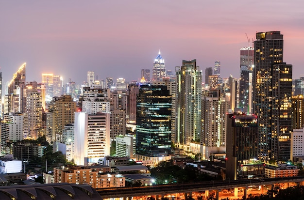 City skyline and skyscraper Bangkok Thailand Beautiful view in Bangkok