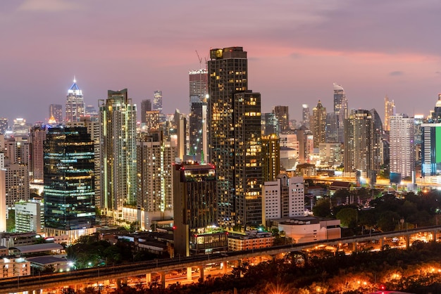 City skyline and skyscraper Bangkok Thailand Beautiful view in Bangkok