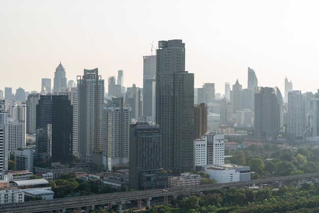 City skyline and skyscraper Bangkok Thailand Beautiful view in Bangkok