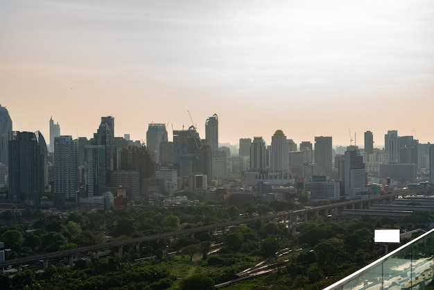 City skyline and skyscraper Bangkok Thailand Beautiful view in Bangkok