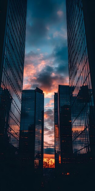 City Skyline at Sunset