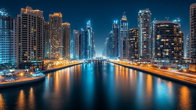 Photo a city skyline with a bridge that says quot the name of the city quot