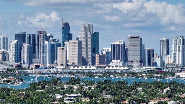 A city skyline with the name miami on it