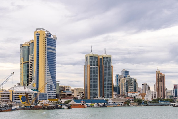 A city skyline with the name saint vincent on the top right