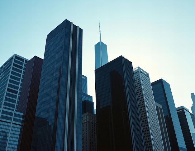 Photo a city skyline with a tower that says  sears  on the top