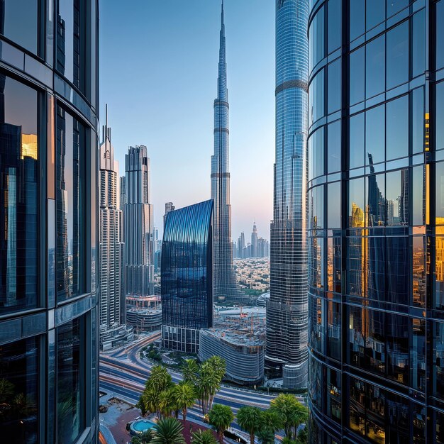 Photo a city skyline with a view of the city of the city