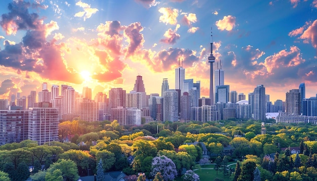 a city skyline with a view of the city skyline