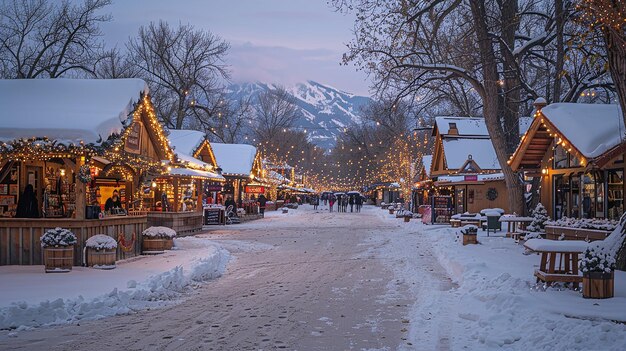 a city in the snow