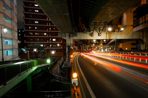 City sparkles of light on the streets at night